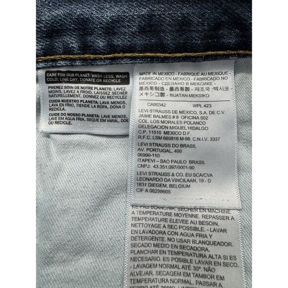 Levis 514 Straight Fit Men's Jeans Dark Blue Sizes 38x30 Slight Distress - Picture 4 of 6